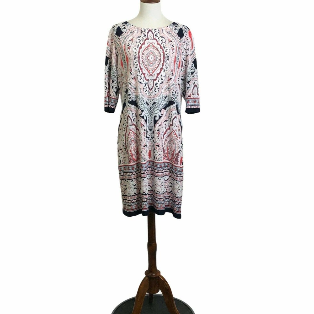 Isabel Nina Dress Paisley Flocked Shift Dress